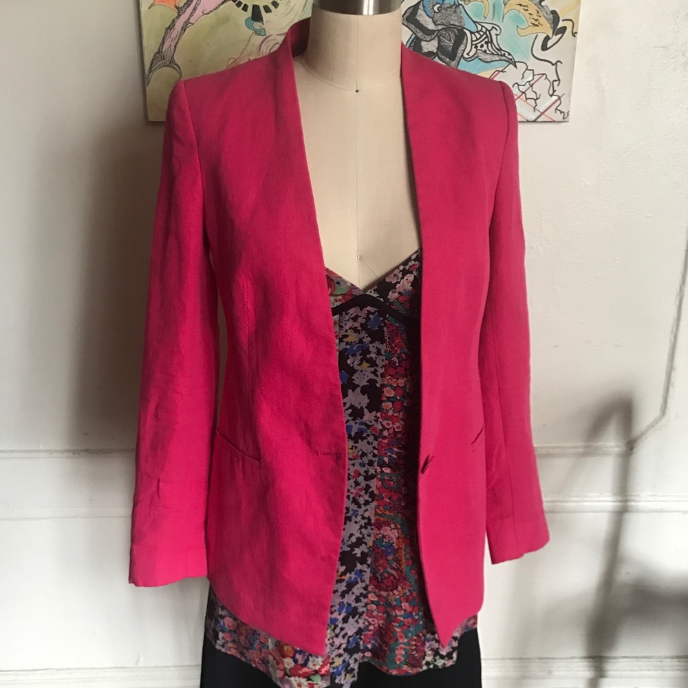 ZARA Pink Linen Blazer